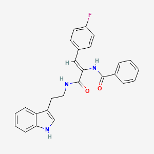 molecular formula C26H22FN3O2 B5502734 N-[2-(4-氟苯基)-1-({[2-(1H-吲哚-3-基)乙基]氨基}羰基)乙烯基]苯甲酰胺 