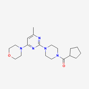 molecular formula C19H29N5O2 B5502739 4-{2-[4-(环戊基羰基)-1-哌嗪基]-6-甲基-4-嘧啶基}吗啉 
