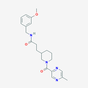 molecular formula C22H28N4O3 B5502740 N-(3-methoxybenzyl)-3-{1-[(5-methylpyrazin-2-yl)carbonyl]piperidin-3-yl}propanamide 
