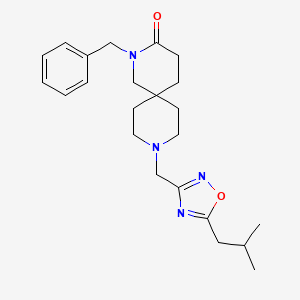 molecular formula C23H32N4O2 B5502744 2-benzyl-9-[(5-isobutyl-1,2,4-oxadiazol-3-yl)methyl]-2,9-diazaspiro[5.5]undecan-3-one 