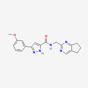 molecular formula C19H19N5O2 B5502752 N-(6,7-dihydro-5H-cyclopenta[d]pyrimidin-2-ylmethyl)-3-(3-methoxyphenyl)-1H-pyrazole-5-carboxamide 