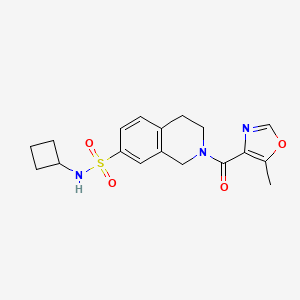 molecular formula C18H21N3O4S B5502761 N-cyclobutyl-2-[(5-methyl-1,3-oxazol-4-yl)carbonyl]-1,2,3,4-tetrahydroisoquinoline-7-sulfonamide 