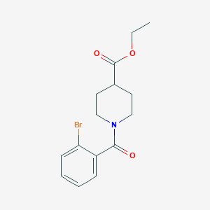 molecular formula C15H18BrNO3 B5502762 1-(2-溴苯甲酰)-4-哌啶甲酸乙酯 