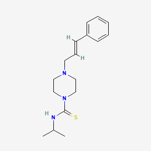 molecular formula C17H25N3S B5502772 N-isopropyl-4-(3-phenyl-2-propen-1-yl)-1-piperazinecarbothioamide 