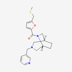 molecular formula C20H25N3O2S B5502793 (1S*,5R*)-6-{5-[(methylthio)methyl]-2-furoyl}-3-(pyridin-3-ylmethyl)-3,6-diazabicyclo[3.2.2]nonane 