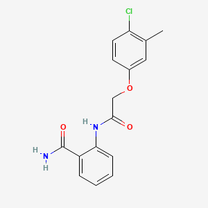 molecular formula C16H15ClN2O3 B5502800 2-{[(4-氯-3-甲基苯氧基)乙酰基]氨基}苯甲酰胺 
