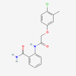 molecular formula C16H15ClN2O3 B5502800 2-{[(4-chloro-3-methylphenoxy)acetyl]amino}benzamide 