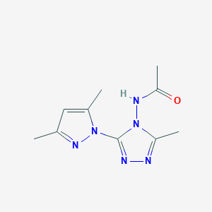 molecular formula C10H14N6O B5502815 N-[3-(3,5-dimethyl-1H-pyrazol-1-yl)-5-methyl-4H-1,2,4-triazol-4-yl]acetamide 