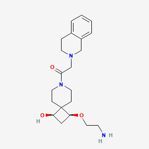 molecular formula C21H31N3O3 B5502831 rel-(1R,3S)-3-(2-aminoethoxy)-7-(3,4-dihydro-2(1H)-isoquinolinylacetyl)-7-azaspiro[3.5]nonan-1-ol dihydrochloride 