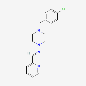molecular formula C17H19ClN4 B5502838 4-(4-chlorobenzyl)-N-(2-pyridinylmethylene)-1-piperazinamine 