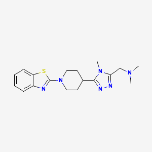 molecular formula C18H24N6S B5502844 ({5-[1-(1,3-benzothiazol-2-yl)piperidin-4-yl]-4-methyl-4H-1,2,4-triazol-3-yl}methyl)dimethylamine 
