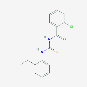 molecular formula C16H15ClN2OS B5502848 2-chloro-N-{[(2-ethylphenyl)amino]carbonothioyl}benzamide 