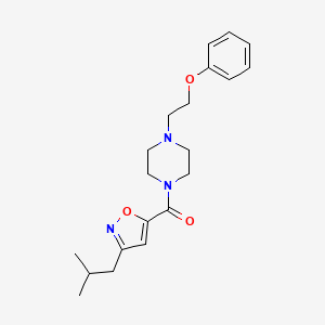 molecular formula C20H27N3O3 B5502872 1-[(3-isobutyl-5-isoxazolyl)carbonyl]-4-(2-phenoxyethyl)piperazine 
