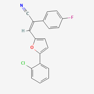 molecular formula C19H11ClFNO B5502895 3-[5-(2-chlorophenyl)-2-furyl]-2-(4-fluorophenyl)acrylonitrile 
