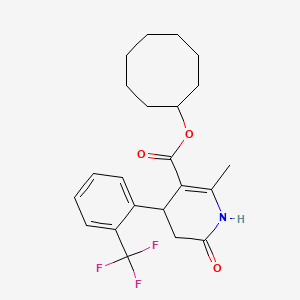 cyclooctyl 2-methyl-6-oxo-4-[2-(trifluoromethyl)phenyl]-1,4,5,6-tetrahydro-3-pyridinecarboxylate