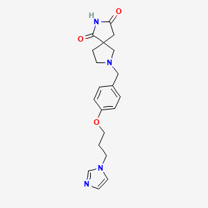 molecular formula C20H24N4O3 B5502950 7-{4-[3-(1H-imidazol-1-yl)propoxy]benzyl}-2,7-diazaspiro[4.4]nonane-1,3-dione 