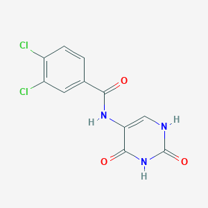 molecular formula C11H7Cl2N3O3 B5502954 3,4-二氯-N-(2,4-二氧代-1,2,3,4-四氢-5-嘧啶基)苯甲酰胺 