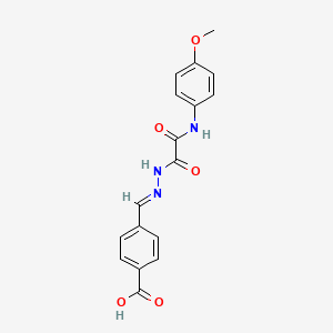 molecular formula C17H15N3O5 B5502983 4-{2-[[(4-methoxyphenyl)amino](oxo)acetyl]carbonohydrazonoyl}benzoic acid 