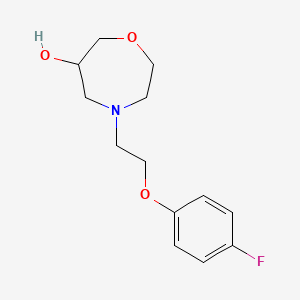 molecular formula C13H18FNO3 B5502992 4-[2-(4-fluorophenoxy)ethyl]-1,4-oxazepan-6-ol 