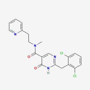 molecular formula C20H18Cl2N4O2 B5503000 2-(2,6-dichlorobenzyl)-4-hydroxy-N-methyl-N-(2-pyridin-2-ylethyl)pyrimidine-5-carboxamide 