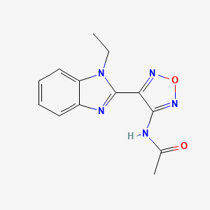 molecular formula C13H13N5O2 B5503015 N-[4-(1-ethyl-1H-benzimidazol-2-yl)-1,2,5-oxadiazol-3-yl]acetamide 