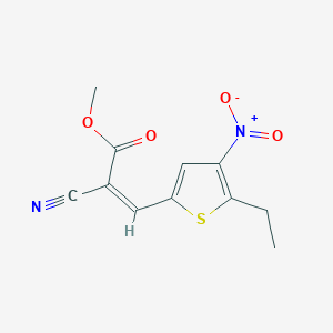molecular formula C11H10N2O4S B5503029 methyl 2-cyano-3-(5-ethyl-4-nitro-2-thienyl)acrylate 