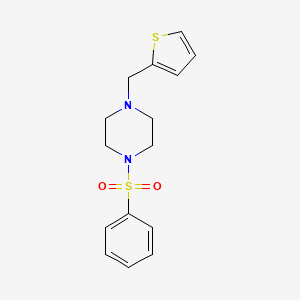 molecular formula C15H18N2O2S2 B5503033 1-(phenylsulfonyl)-4-(2-thienylmethyl)piperazine 