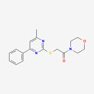 molecular formula C17H19N3O2S B5503055 4-{[(4-methyl-6-phenyl-2-pyrimidinyl)thio]acetyl}morpholine 