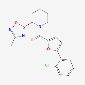 molecular formula C19H18ClN3O3 B5503062 1-[5-(2-chlorophenyl)-2-furoyl]-2-(3-methyl-1,2,4-oxadiazol-5-yl)piperidine 