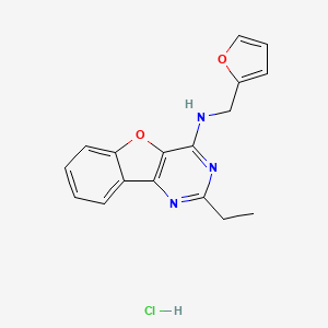 molecular formula C17H16ClN3O2 B5503098 2-ethyl-N-(2-furylmethyl)[1]benzofuro[3,2-d]pyrimidin-4-amine hydrochloride 