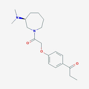 molecular formula C19H28N2O3 B5503103 1-(4-{2-[(3S)-3-(dimethylamino)azepan-1-yl]-2-oxoethoxy}phenyl)propan-1-one 