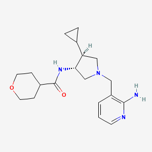 molecular formula C19H28N4O2 B5503111 N-{rel-(3R,4S)-1-[(2-amino-3-pyridinyl)methyl]-4-cyclopropyl-3-pyrrolidinyl}tetrahydro-2H-pyran-4-carboxamide dihydrochloride 