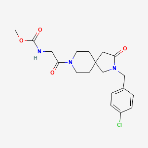 molecular formula C19H24ClN3O4 B5503118 methyl {2-[2-(4-chlorobenzyl)-3-oxo-2,8-diazaspiro[4.5]dec-8-yl]-2-oxoethyl}carbamate 