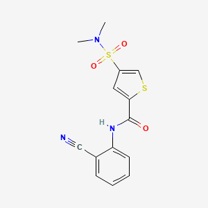 molecular formula C14H13N3O3S2 B5503131 N-(2-cyanophenyl)-4-[(dimethylamino)sulfonyl]-2-thiophenecarboxamide 