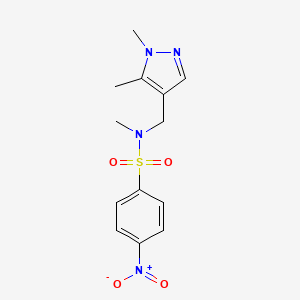 molecular formula C13H16N4O4S B5503143 N-[(1,5-二甲基-1H-吡唑-4-基)甲基]-N-甲基-4-硝基苯磺酰胺 