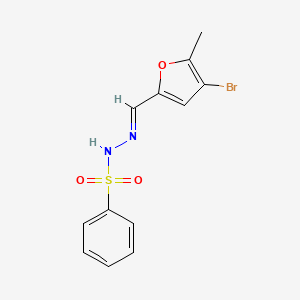 molecular formula C12H11BrN2O3S B5503150 N'-[(4-bromo-5-methyl-2-furyl)methylene]benzenesulfonohydrazide 