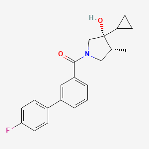 molecular formula C21H22FNO2 B5503153 (3R*,4R*)-3-cyclopropyl-1-[(4'-fluorobiphenyl-3-yl)carbonyl]-4-methylpyrrolidin-3-ol 