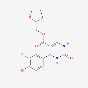 molecular formula C18H21ClN2O5 B5503161 四氢-2-呋喃基甲基4-(3-氯-4-甲氧基苯基)-6-甲基-2-氧代-1,2,3,4-四氢-5-嘧啶甲酸酯 