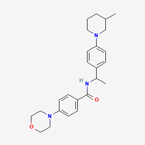 molecular formula C25H33N3O2 B5503182 N-{1-[4-(3-甲基-1-哌啶基)苯基]乙基}-4-(4-吗啉基)苯甲酰胺 