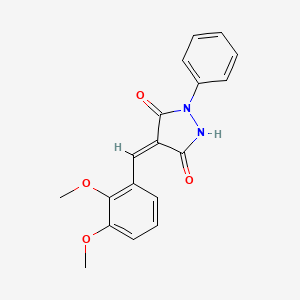 molecular formula C18H16N2O4 B5503189 4-(2,3-dimethoxybenzylidene)-1-phenyl-3,5-pyrazolidinedione 