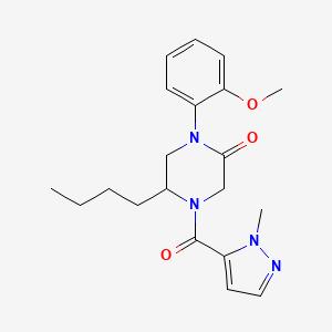 molecular formula C20H26N4O3 B5503215 5-butyl-1-(2-methoxyphenyl)-4-[(1-methyl-1H-pyrazol-5-yl)carbonyl]-2-piperazinone 