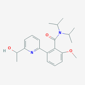 molecular formula C21H28N2O3 B5503218 2-[6-(1-hydroxyethyl)pyridin-2-yl]-N,N-diisopropyl-6-methoxybenzamide 