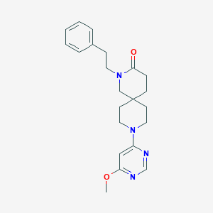 molecular formula C22H28N4O2 B5503272 9-(6-甲氧基嘧啶-4-基)-2-(2-苯乙基)-2,9-二氮杂螺[5.5]十一烷-3-酮 