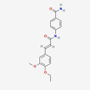 molecular formula C19H20N2O4 B5503279 4-{[3-(4-ethoxy-3-methoxyphenyl)acryloyl]amino}benzamide 