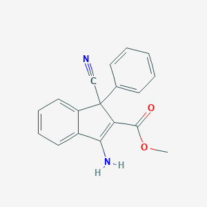 molecular formula C18H14N2O2 B055033 3-氨基-1-氰基-1-苯基-1H-茚满-2-甲酸甲酯 CAS No. 116617-18-6