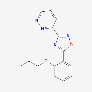 molecular formula C15H14N4O2 B5503308 3-[5-(2-丙氧苯基)-1,2,4-恶二唑-3-基]哒嗪 
