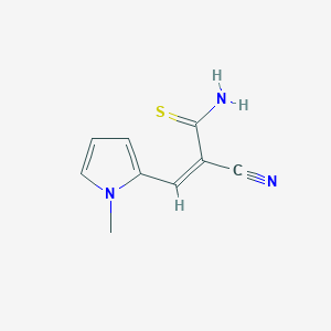 molecular formula C9H9N3S B5503344 2-cyano-3-(1-methyl-1H-pyrrol-2-yl)-2-propenethioamide 
