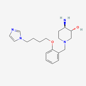 molecular formula C19H28N4O2 B5503370 (3R*,4R*)-4-amino-1-{2-[4-(1H-imidazol-1-yl)butoxy]benzyl}piperidin-3-ol 
