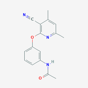molecular formula C16H15N3O2 B5503392 N-{3-[(3-cyano-4,6-dimethylpyridin-2-yl)oxy]phenyl}acetamide CAS No. 633283-65-5