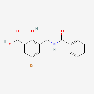 3-[(benzoylamino)methyl]-5-bromo-2-hydroxybenzoic acid